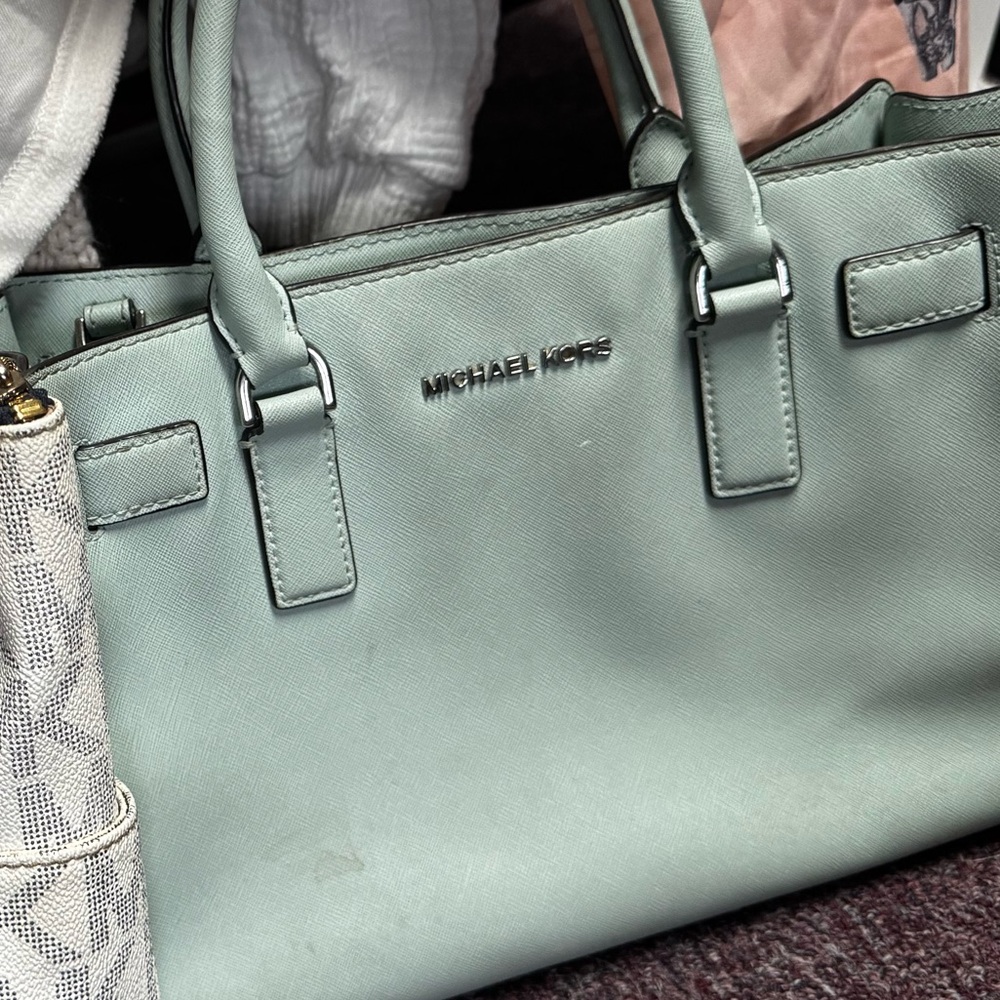Michael Kors green/blue Satchel